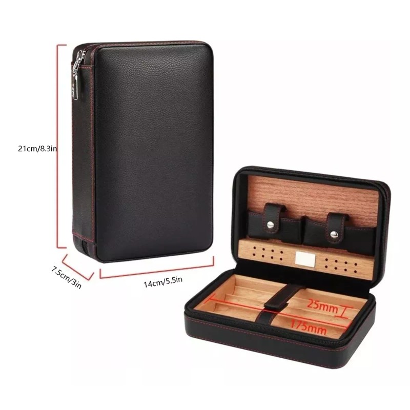 Generic Estuche Portátil De Viaje Humidor Para Puros Habanos De