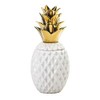 Accent Plus Porcelain Gold Topped Pineapple Jar 6x6x13.5