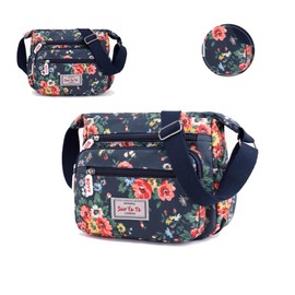ModaZeal Women Cross-body Bags, Multi-Pocket Shoulder Bags Floral Messenger Bag Nylon Handbag Lightweight Travel Bag for Women Girl Lady