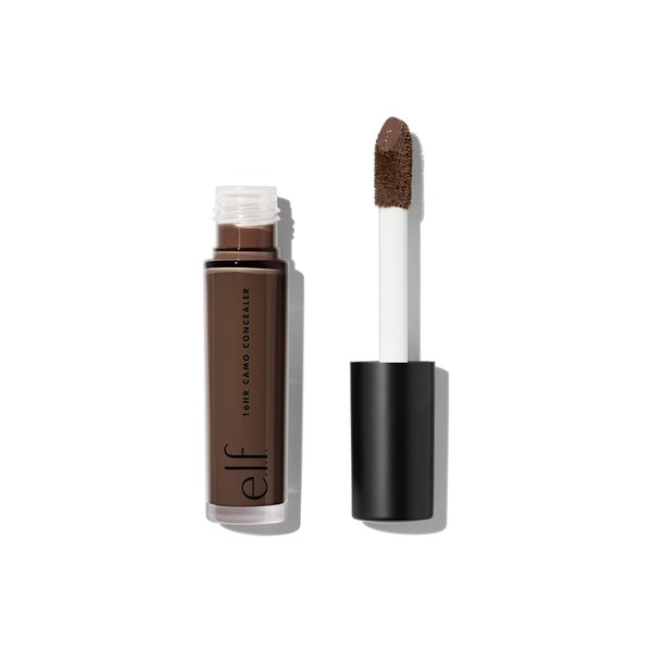 e.l.f., 16HR Camo Concealer, Full Coverage, Lightweight, Conceals, Corrects, Contours, Highlights, Rich Ebony, Dries Matte, 6 Shades + 27 Colors, Ideal for All Skin Types, 0.203 Fl Oz