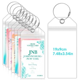 Pack of 8 Luggage Tags for Cruises, XXL Robust Waterproof PVC Transparent Luggage Tags for Aida Ship, Luggage Tag for Suitcases with 8 Screwable Metal Straps, Cruise Luggage Tag