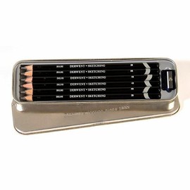 Derwent Colored Pencils, Sketching Pencils, Set of 6, in Metal Case, 0700836