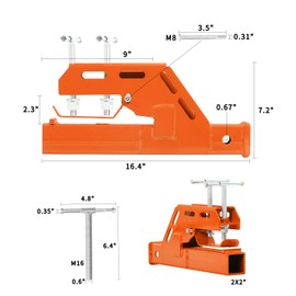 EBESTTECH Tractor Bucket Receiver Hitch 2 inch Clamp on Trailer Hitch for Tractor Non-Slip Bucket Hitch Ball for Lawn Tractor Kubota Deere Bobcat Orange Tractor Bucket Attachment