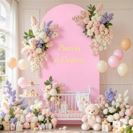 Wedding Arch Backdrop Cover, 5FT Purple Pink Arch Cover Stretchy Backdrops, Double-Sided Arch Stand Covers for Wedding Ceremony, Baby Shower, Birthday Party Decoration