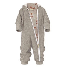 Fuchs & Kiwi Walkoverall Baby - Natural Virgin Wool & Jersey Lining - Oeko-Tex, Skin-Friendly - Handmade in Berlin - Wollwalk Overall Baby & Toddler - Winter & Autumn, Sand with fuchsi cream