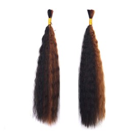 Wet N Wavy Bulk hair, Synthetic Fibers, Bulk Hair for Micro Braiding, Super Bulk Style 1 Packs (2 Bundles) Deal, Length 18 Inch, Ombre (#1B/#30)