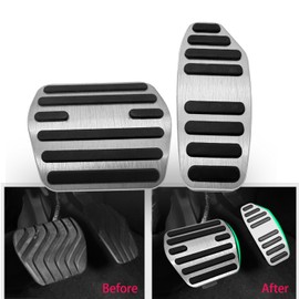 Rxmgf Brake Gas Accelerator Pedal Covers Compatible with Mitsubishi Outlander 2022-2023 Outlander PHEV 2023-2024 (Silvery)