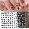 Baluue 13pcs Butterfly Pattern Nail Art Decals Set Bronzing Stickers