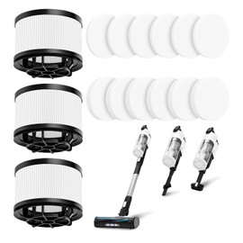 LVAC-200 Filter Replacement for LEVOIT LVAC-200 / LVAC-300 / LVAC-200 MAX Cordless Stick Vacuum Cleaner, 3 Post-Motor + 6 Pre-Motor Filters, Replace Part # LSV-V201-WUS # LSV-V202F-WUS