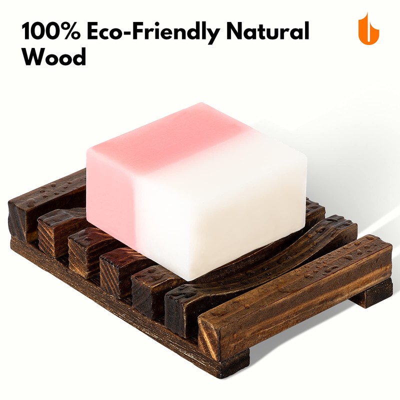 Urbanstrive Natural Wooden Soap Dish Soap Saver Holder Soap Tray