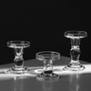 Glass Candle Holders, 3 Pieces Crystal Clear Candlesticks with Elegant