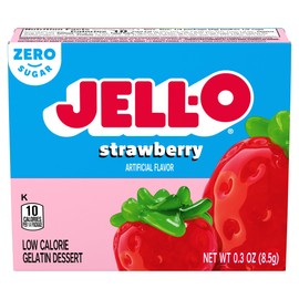 Jell-O Strawberry Sugar-Free Gelatin, 0.30 Ounce (8.5g), (Pack of 5)