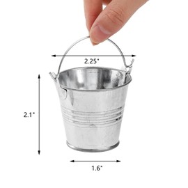 Frcctre 30 Pack Mini Metal Buckets with Handles, 2 Inch Mini Galvanized Buckets Metal Tin Pails Containers for Party Favor Crafts Gift Decorations Succulent