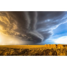 Great Plains Photography Print (Not Framed) Picture of Thunderstorm Over Farm on Spring Day in Oklahoma Storm Wall Art Nature Decor (8" x 10")