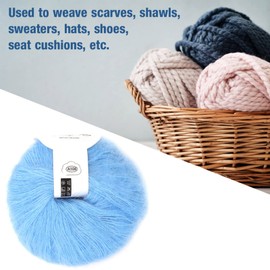 Wool Yarn, Popular Soft Mohair Pashm Knit, Used to Weave Scarves, Shawls, Sweaters, Hats, Shoes, Cushions (08 Light Blue)