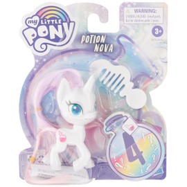 My Little Pony Potion Nova Potion Pony Figure - 3-Inch White Pony Toy with Brushable Hair, Comb, and 4 Surprise Accessories