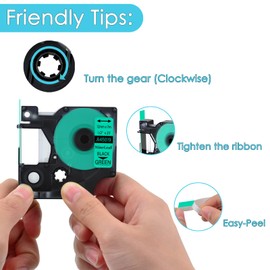 NineLeaf 2 Pack Compatible for Dymo D1 Label Maker Refills 45019 S0720590 1/2" 12mm Black on Green Label Tape Refill for LabelManager PnP 160 260P 210D 280 360D 420P 450 450D ColorPop Label Printers