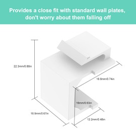LEENUE Blank Keystone Jack Inserts（20 Pack) Keystone Jack for Keystone Wall Plate and Patch Panel, White