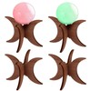 Colingmill 4 Pcs Wooden Sphere Display Stand Set Crystal Sphere