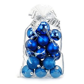 Pack of 20 Christmas Tree Baubles, 6 cm, Plastic - PVC Christmas Tree Decorations with Designs - Mixed Set - Christmas Gift