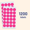 1200 Pack, 1" Round Dot Stickers Circle Labels - Pink