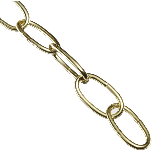 Campbell 0722000 Decorator Chain on Reel, Brass Glo, #10 Trade, 0.135" Diameter, 60' Length, 35 lbs Load Capacity