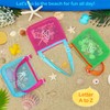 3Pcs Alphabet Printed Seashell Bags, Lightweight & Foldable Kids Beach