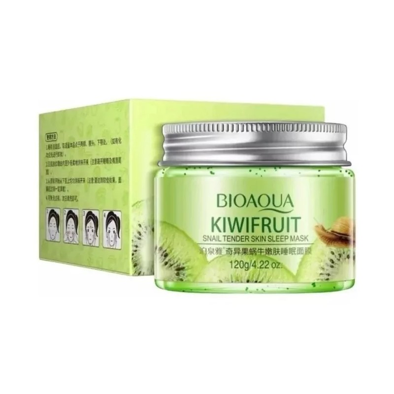 mazbuenasmazsalud bioaqua Gel Mascarilla Noche Kiwi Hidrata Elimina Arrugas Ojeras120m