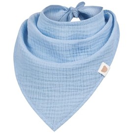 Smarilla Neckerchief, Triangular Scarf, Bandana, Headscarf, Plain, Girls, Boys, Baby, Muslin, lightblue