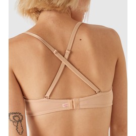 Victoria's Secret Pink Wear Everywhere Strapless Push Up Bra, Padded, Adjustable Straps, Beige, (34DD)