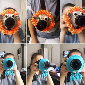 KASCLINO Camera Buddies, Shutter Huggers for Getting The Baby's Attention, Child Lens Accessory Handmade Pet Shutter Hugger Posing Teaser Toy(Orange)
