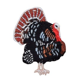 Wild Turkey - Bird - Fowl - Hunting - Facing Right - Embroidered Iron on Patch