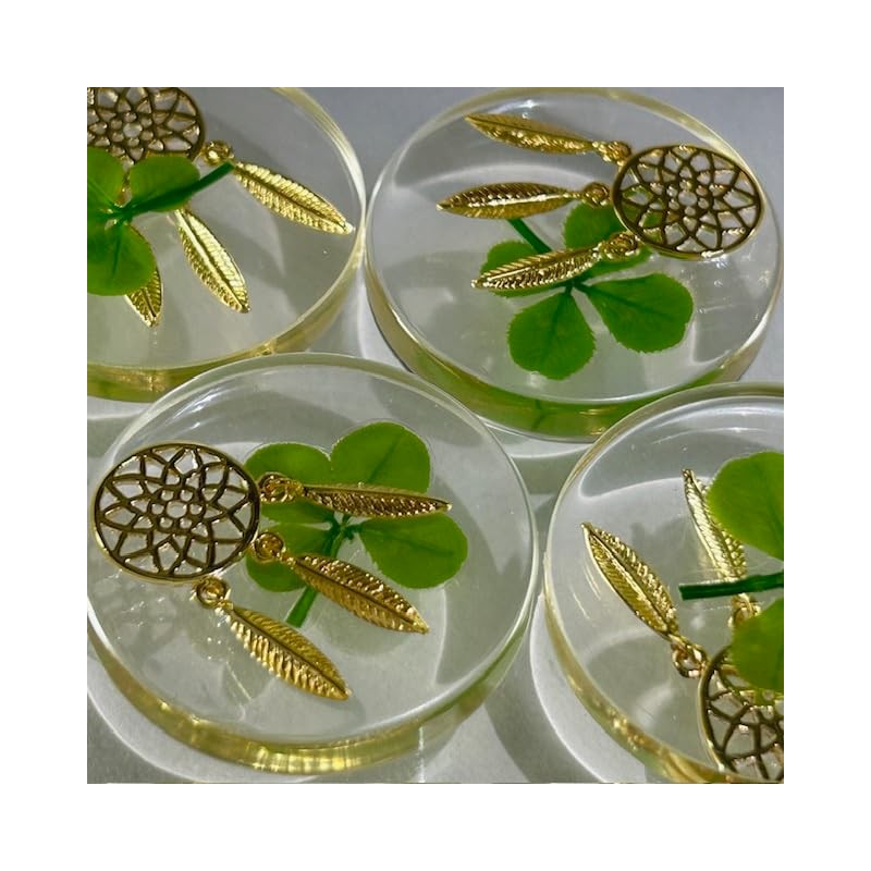 Real Four Leaf Clover Good Luck Pocket Token, Preserved, 1.25”,