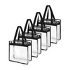 QWORK Transparent PVC Stadium Approved Tote Bags, 4 Pack 12x6x12