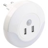 Luminea USB Power Supply: LED Socket Night Light with PIR