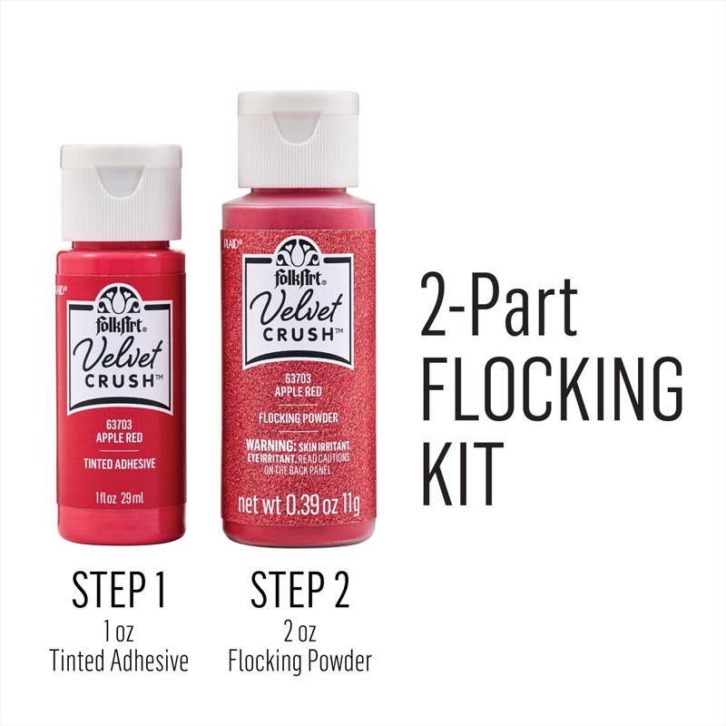 FolkArt, Apple Red Velvet Crush 2 Part Flocking Kit