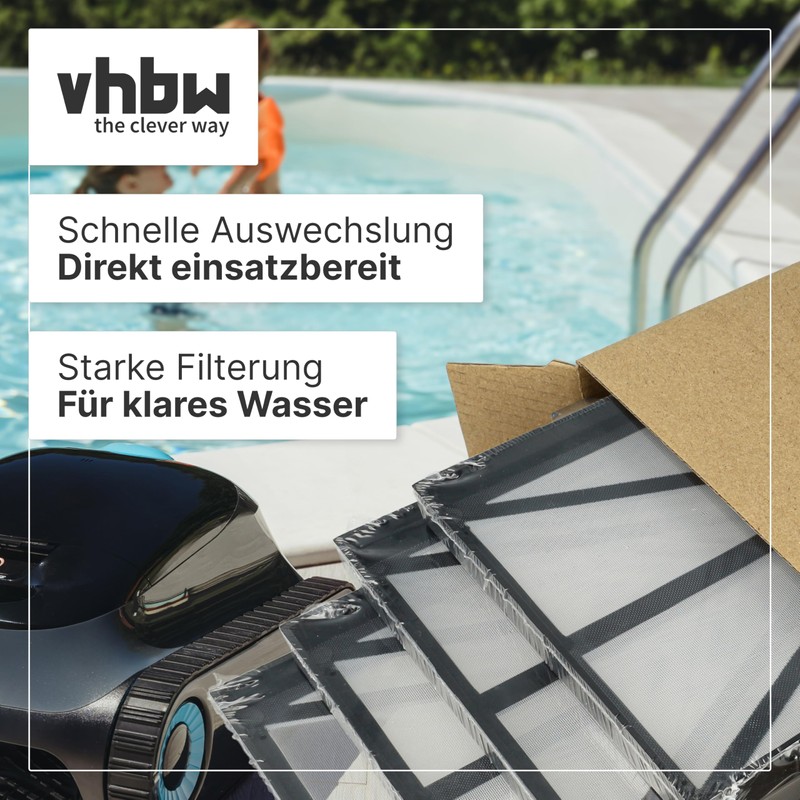 vhbw 4 x Filter Pads Compatible with Dolphin DX6, DX5S,