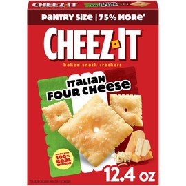Cheez-It Cheese Crackers, Baked Snack Crackers, Office and Kids Snacks, Italian Four Cheese, 12.4oz Box (1 Box)