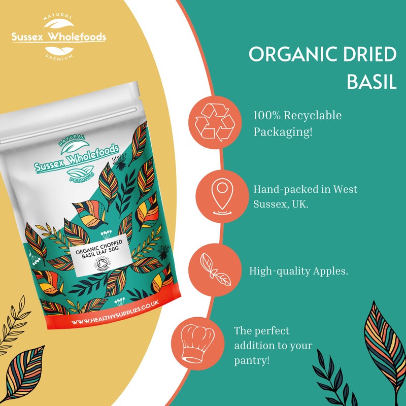 Sussex Wholefoods Organic Dried Basil 75g