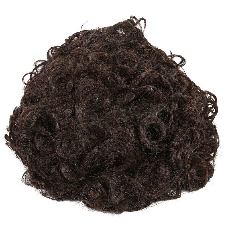 Short Curly Wavy Wigs Women Female Synthetic Hair Brown Wigs
