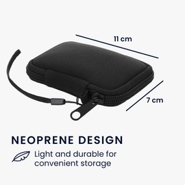 kwmobile Neoprene Case Compatible with in-ear Headphones - 6 x 9 cm Case with Zip - Black