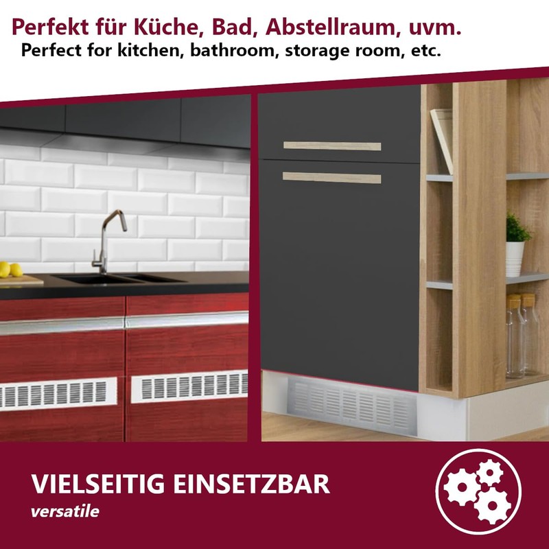 2 x high-quality aluminium ventilation grille for ideal ventilation –