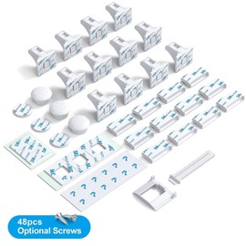 Upgraded (12 locks and 3 keys) magnetic cabinet locks, baby safety cabinet lock for child safety, no drilling or tools required