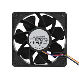 Richer-R Antminer Fan Cooler, Universal 12 V 5 A Computer Fan 7500 RPM Wind Cooling 280.38 CFM Wind Powers, 4-Pin Cooling Fan PC Fan Cooling Fan for Antminer S7 S9 Black