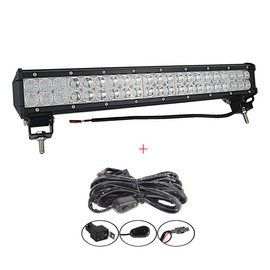 AUXTINGS 20 in 126W Spot Flood LED Light Bar Offroad Driving Lights With Wiring Harness Kit for Jeep 4WD AWD offroad Truck Pickup 4x4 SUV Van Wagon Van Camper Camber