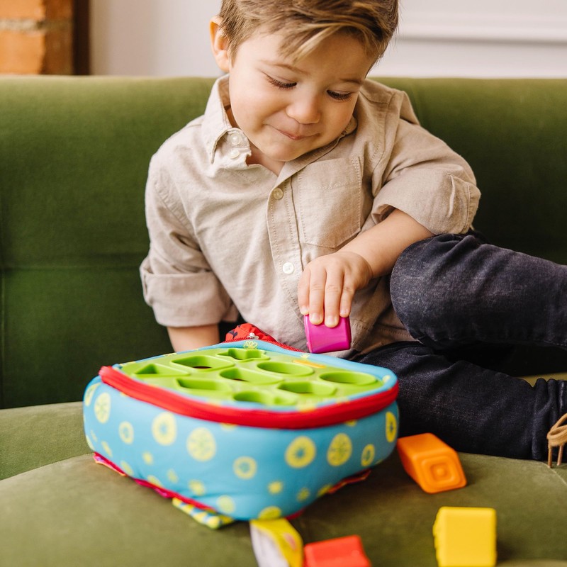 Melissa & Doug K’s Kids Take-Along Shape Sorter, 9 Textured