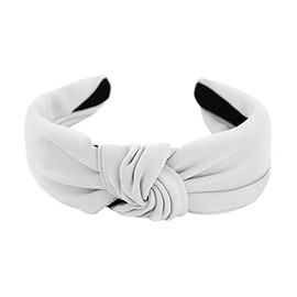 axy HR35 Fabric Headband with Knot Vintage Beautiful Women's Headband Hair Band (Light Grey)