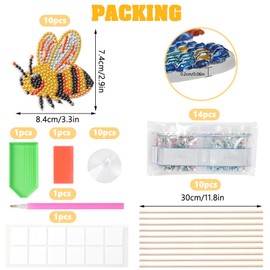 loghohu 10 Pack Butterfly Diamond Art Kits for Garden Decor with Hummingbird, Ladybug, Bee, Dragonfly Invisible Garden Stakes Diamond Painting Ornaments Kits for Indoor Outdoor Yard Decor