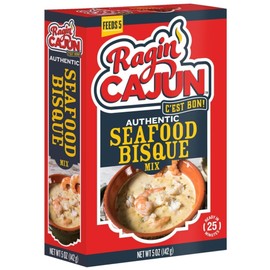 Ragin' Cajun Rich Seafood Bisque Mix - 5 oz Box, No MSG, Authentic Louisiana Creole Shrimp Soup, Perfect for Quick Family Meals, Gourmet Crab Crawfish Stew, Easy Cajun Recipe with Premium Creole Flavor