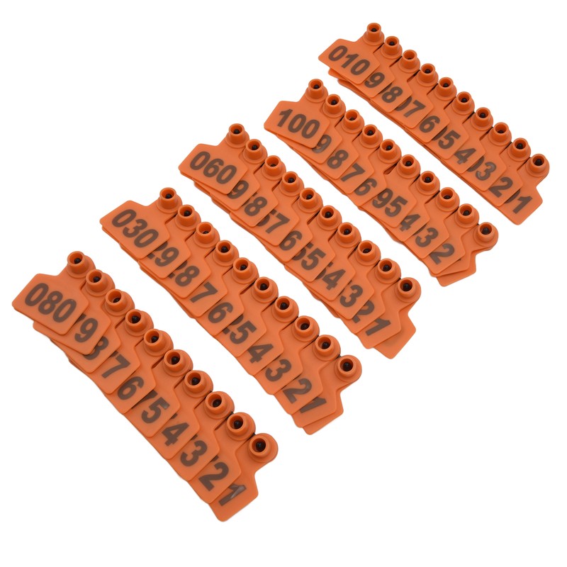 100Pcs TPU Pig Cow Ear Tag with Number 001‑100 Ear
